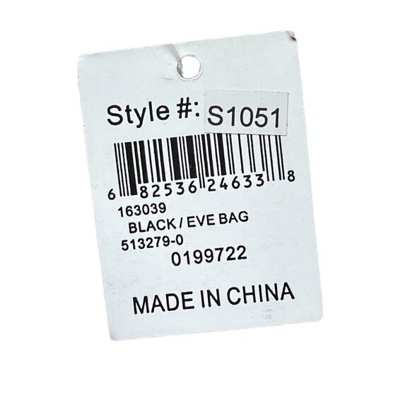 Bijoux Terner Black Evening Bag NEW WITH TAGS Satin with Rhinestone Detail - Picture 11 of 11